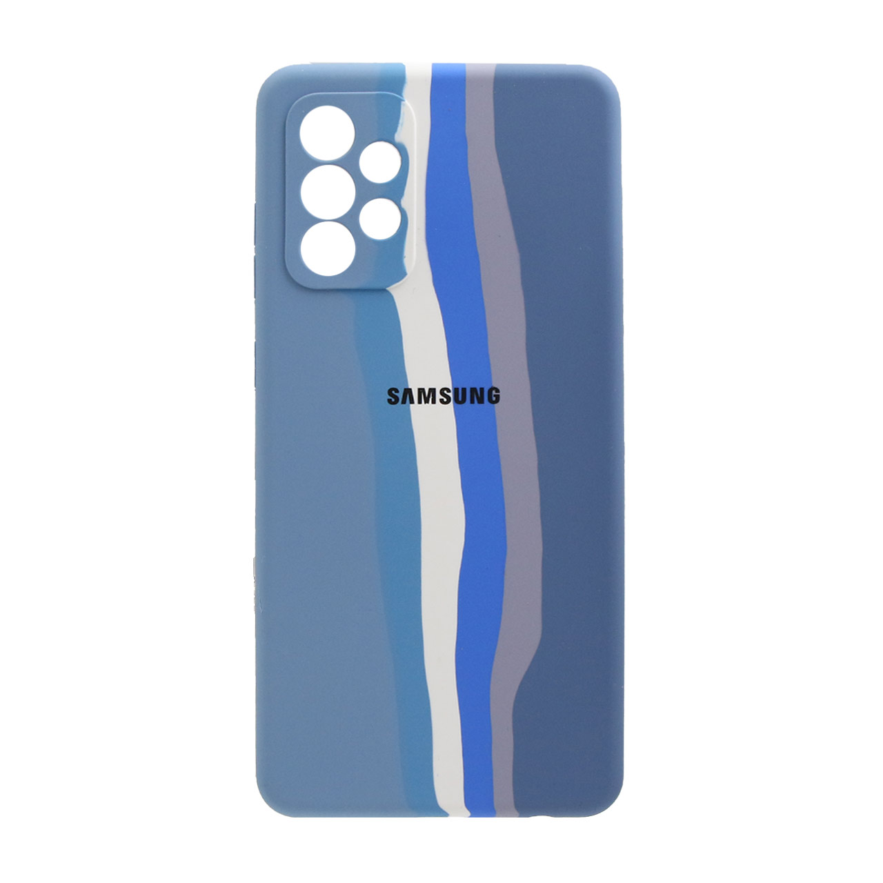 کاور سیلیکون آبرنگی مناسب گوشی موبایل سامسونگ A72 رنگ آبی