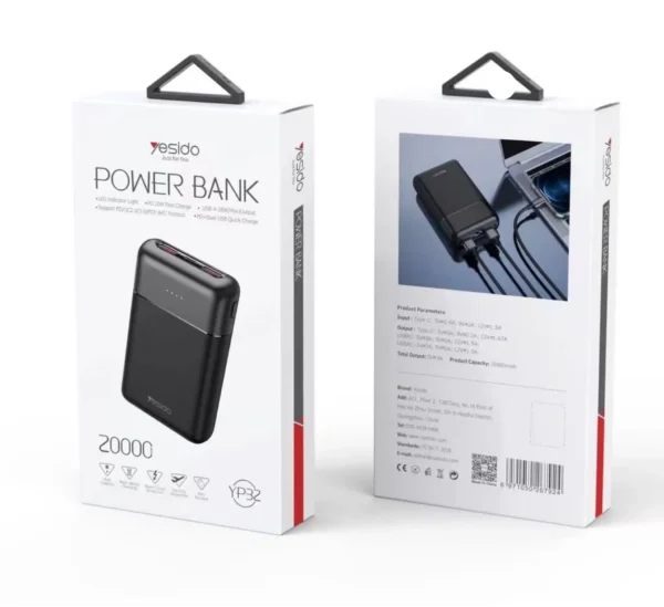 power-bank-yesido-yp32-black